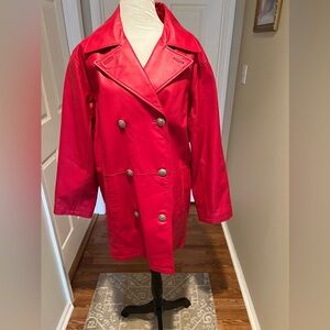 Beautiful ladies Red leather coat.
